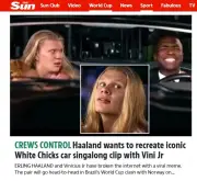 Vini Jr. e Haaland viralizam com meme de 'As Branquelas' antes de jogo