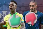 Vini Jr lidera aprovação na Copa; Raphinha é o pior