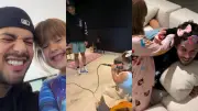 Zé Felipe compartilha dia de diversão em família com os três filhos