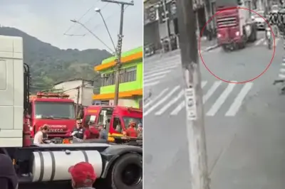 Adolescente de 14 anos morre atropelado por caminhão em Guarujá