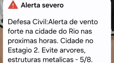 Alerta severo: ventos de até 76 km/h atingem o Rio nesta quarta