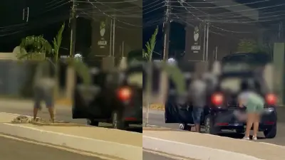 Casal é flagrado levando blocos de concreto de obra em Parnaíba