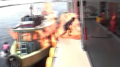 Explosão em posto flutuante no AM: homem se joga no rio para escapar