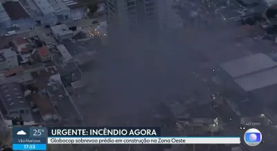 Incêndio atinge prédio em construção na Zona Oeste de SP