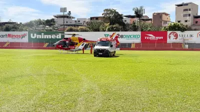 Menina com 49% do corpo queimado é transferida de helicóptero para BH