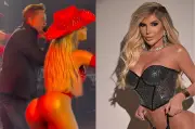 Bailarina de Leonardo rouba a cena com body ousado em show
