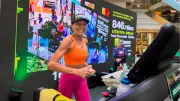 Brasileira de 55 anos tenta quebrar recorde mundial de corrida em esteira em SC