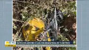 Moto cai de ribanceira de 15 metros e casal fica ferido em Domingos Martins