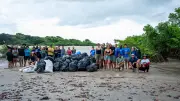 Mutirão retira mais de uma tonelada de lixo da Praia da Guia