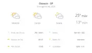 Previsão do tempo em Osasco: segunda com sol e nuvens, máxima de 25°C
