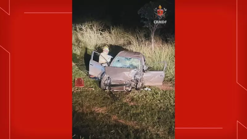 Acidente grave no DF: adolescente de 17 anos colide carro de frente em via movimentada