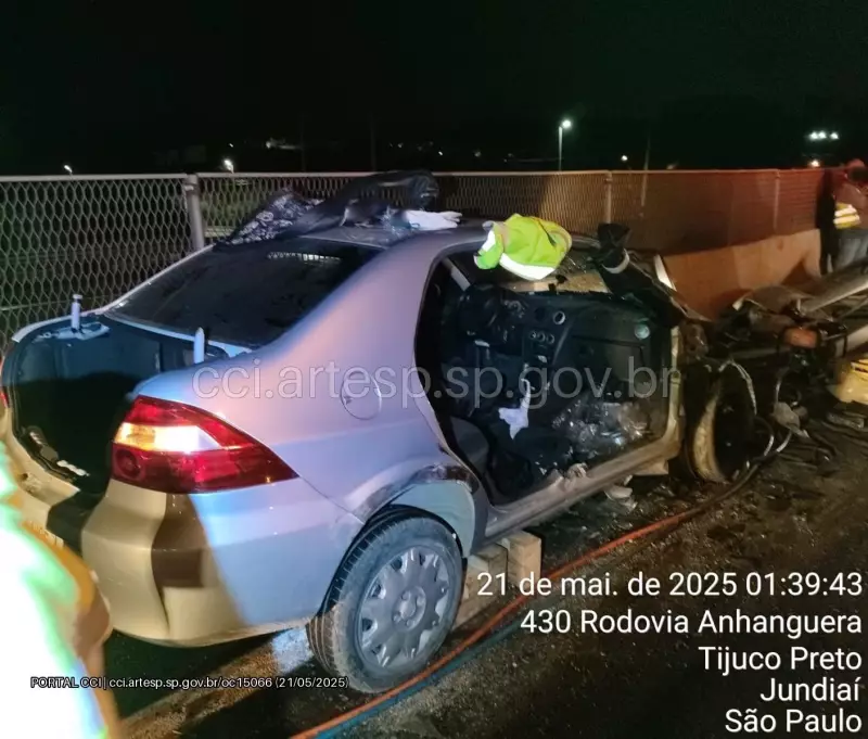 Acidente na Rodovia Anhanguera em Jundiaí deixa motorista ferido após colisão com caminhão