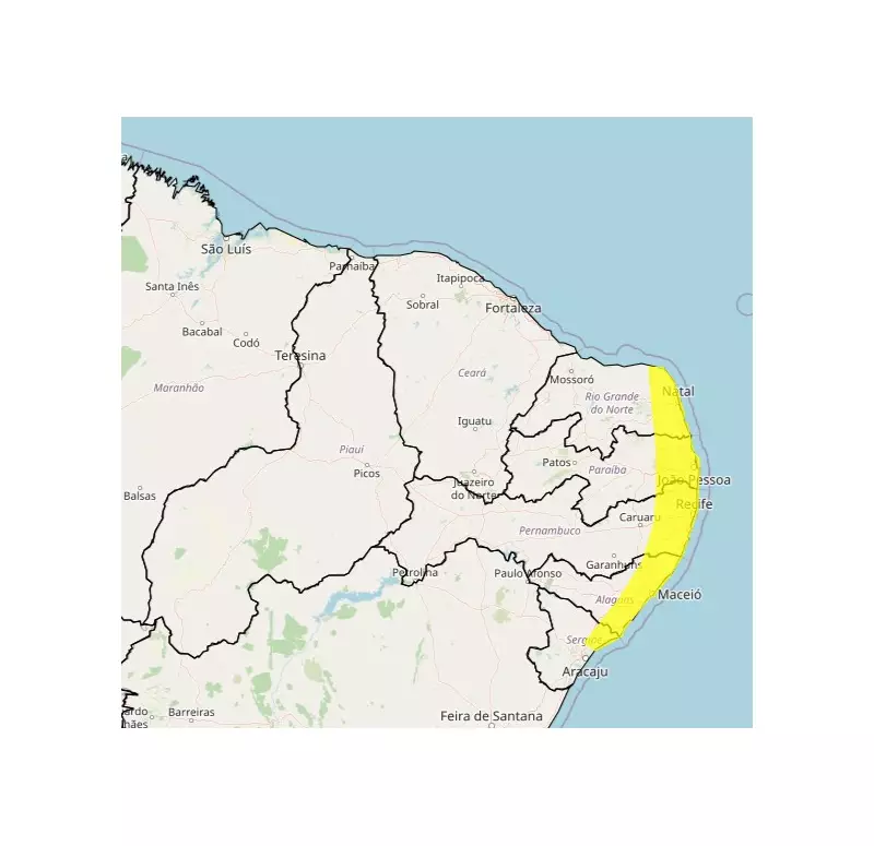 Alerta Amarelo no Interior de PE: INMET Renova Aviso de Perigo para 17 Cidades