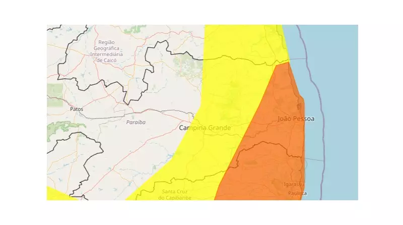 Alerta do INMET: Chuvas intensas atingem João Pessoa, Campina Grande e outras cidades da Paraíba