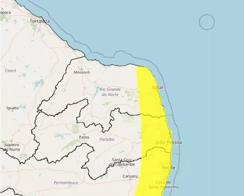 Alerta do INMET: Chuvas intensas atingem Natal e outras cidades do RN