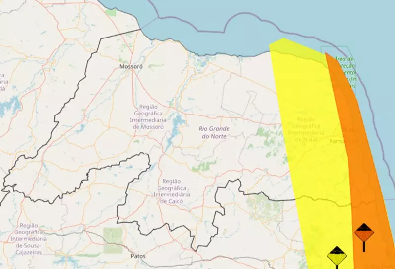 Alerta do INMET: Chuvas intensas podem chegar a 100 mm em cidades do RN - Confira as áreas de risco!