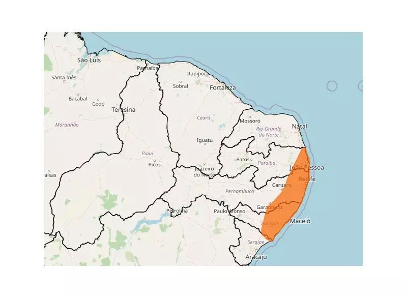 Alerta laranja do INMET: 43 cidades de PE em perigo por chuvas intensas