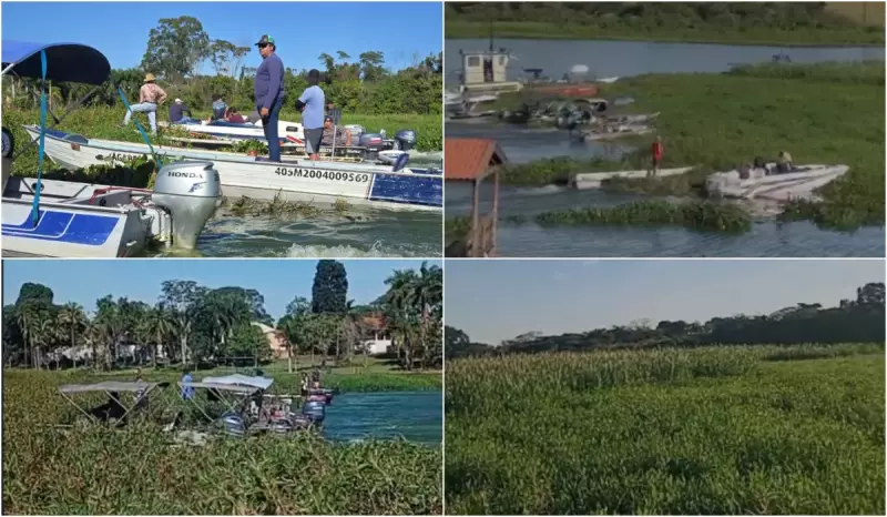 Barqueiros se unem para desobstruir Rio Jacaré-Guaçu em Ibitinga e garantir navegação segura