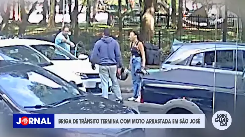 Briga no trânsito em São José dos Campos termina com moto arrastada e agressão | Vídeo chocante
