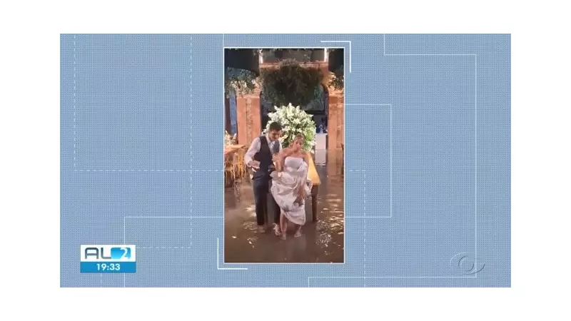 Casamento em Maceió vira notícia após enxurrada surpreender noivos — e festa continuar!