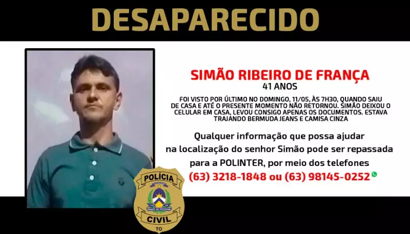 Caseiro desaparece em Palmas: irmão suspeita de surto psicótico e polícia investiga