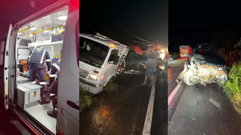 Colisão entre caminhões e carro durante chuva intensa na BR-010 no Pará deixa feridos