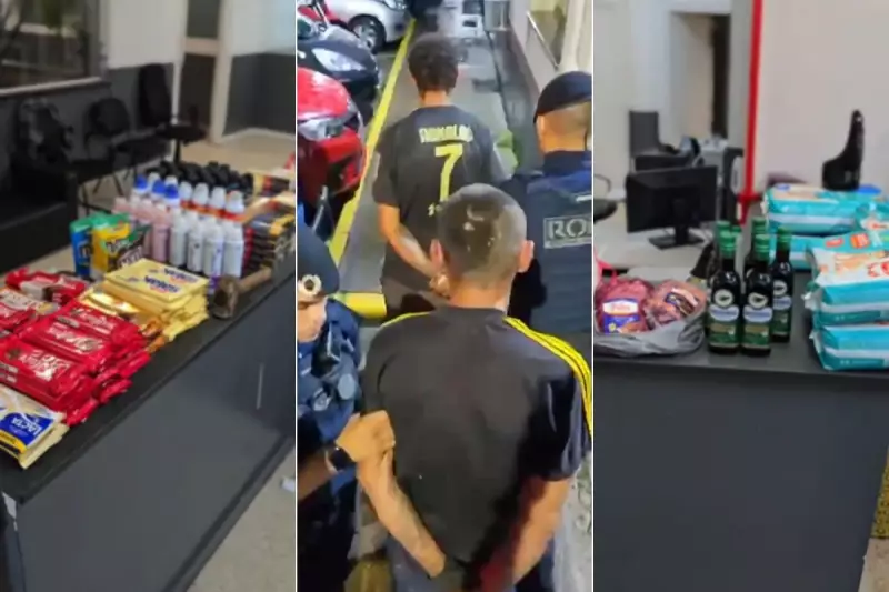 Dupla é presa após arrombar supermercado e furtar carne, chocolate e produtos de higiene no litoral de SP