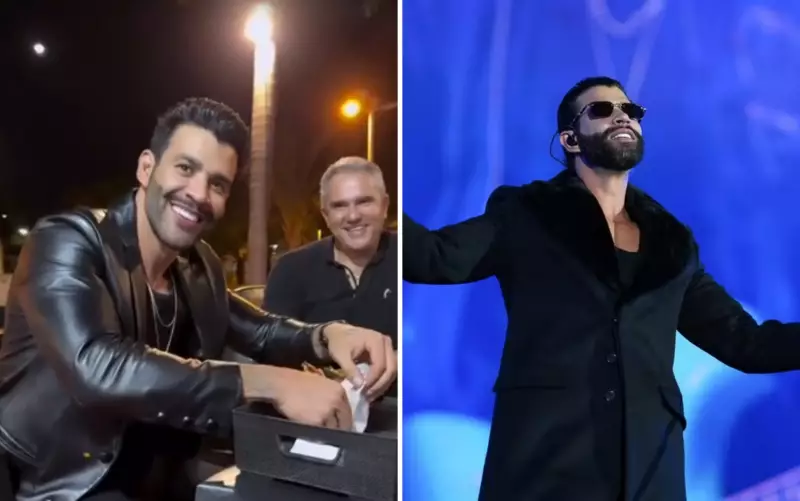 Gusttavo Lima visita pit dog que frequentava antes da fama após show em Goiânia