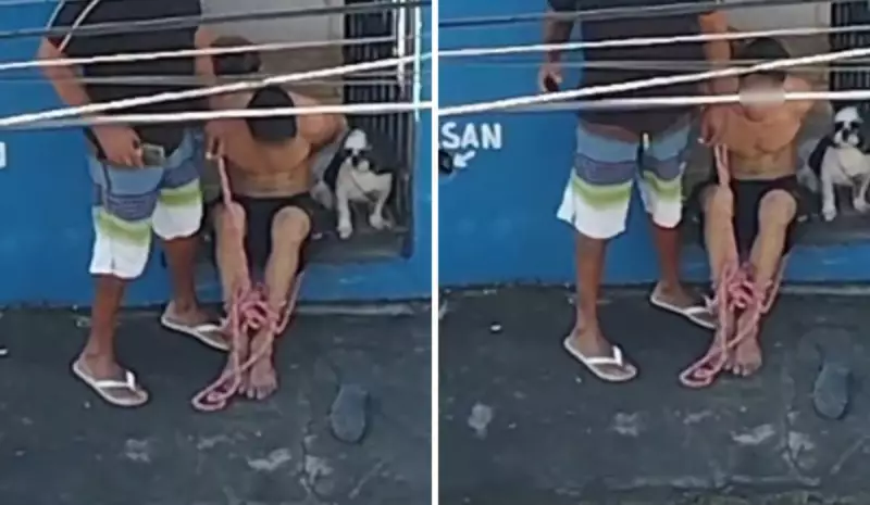 Homem é amarrado por moradores após tentar roubar em bairro da Serra — Veja o que aconteceu