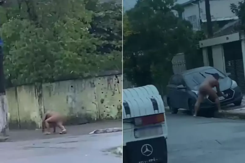 Homem em surto tenta danificar carro e é contido por PMs no litoral de SP