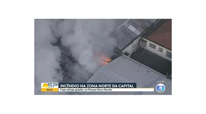 Incêndio atinge galpão no Parque Novo Mundo, na Zona Norte de SP; veja detalhes
