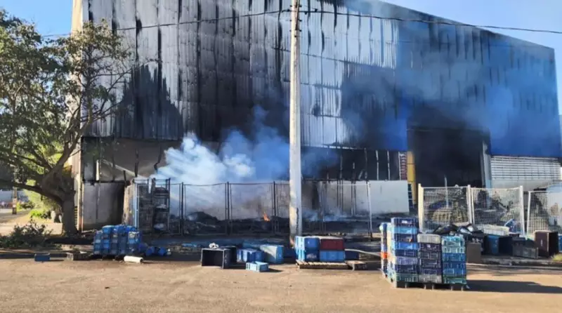 Incêndio de grandes proporções destrói fábrica de plástico no interior de São Paulo | Veja vídeo