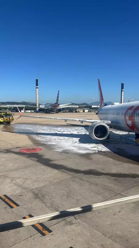 Incêndio no trem de pouso de avião assusta passageiros no Galeão, no Rio