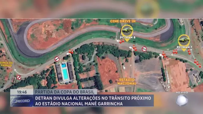 Jogo da Copa do Brasil altera trânsito no entorno do Mané Garrincha nesta quarta