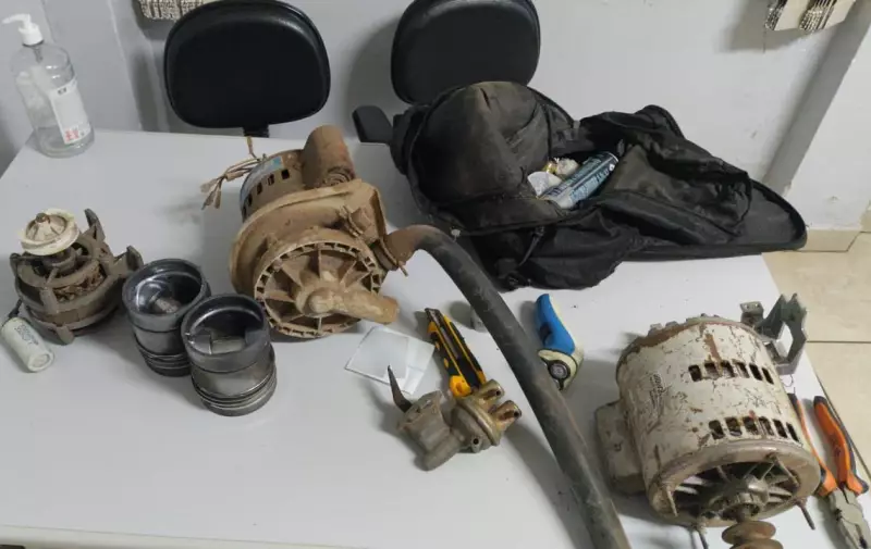Jovem é preso com máquinas e motores na mochila em Presidente Prudente
