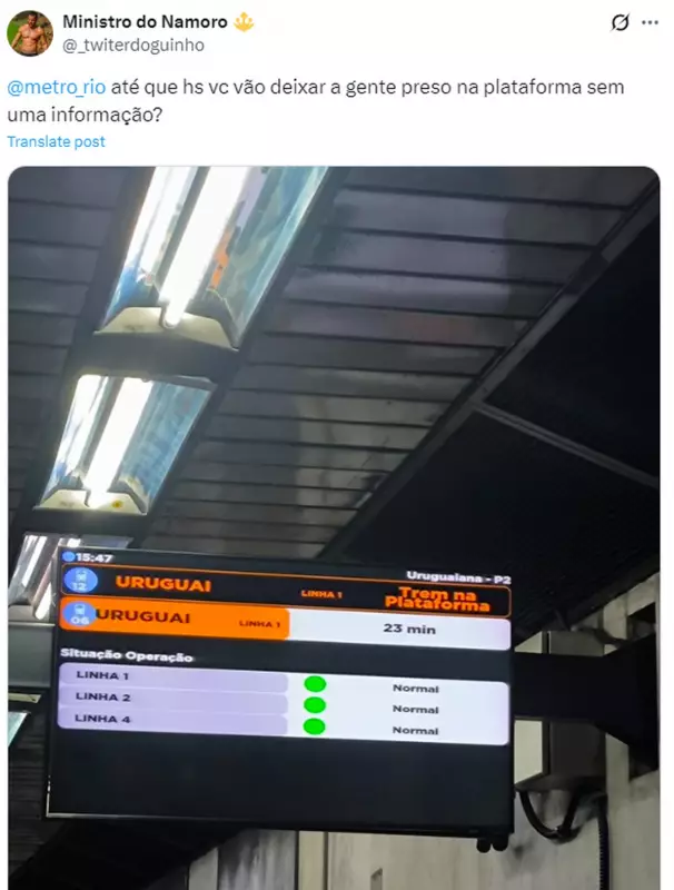 Metrô Rio enfrenta problemas com intervalos irregulares: passageiros reclamam de atrasos
