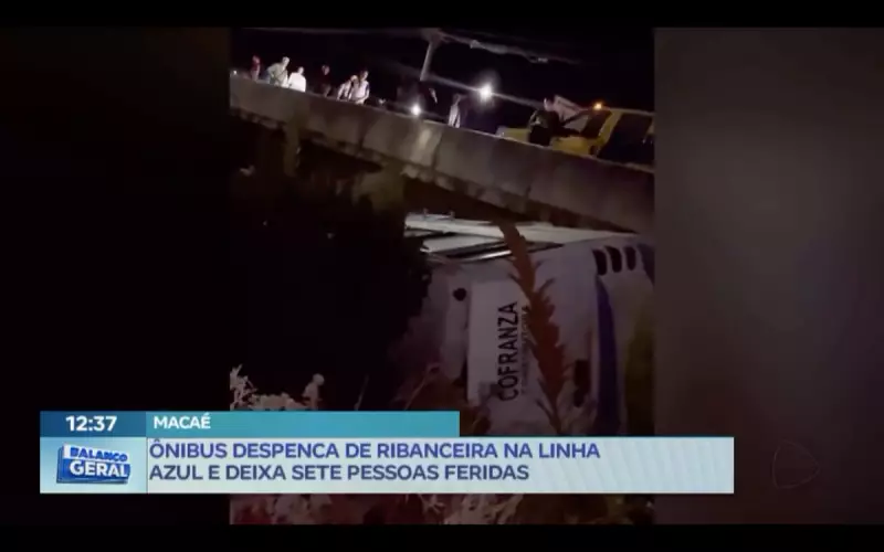Micro-ônibus despenca de ribanceira no RJ e deixa sete feridos: veja detalhes