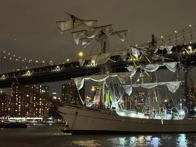 Novo vídeo revela momento chocante: tripulantes despencam de navio após colisão com a Ponte do Brooklyn