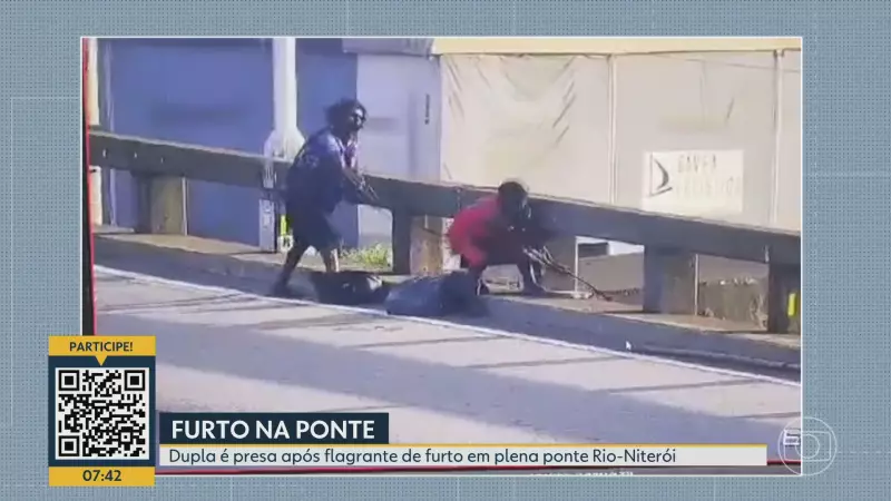 Policiais prendem criminosos em flagrante furtando cabos na Ponte Rio-Niterói