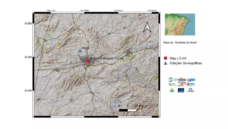 Tremor de terra de 1.9 magnitude sacode Caruaru: saiba detalhes e como se proteger